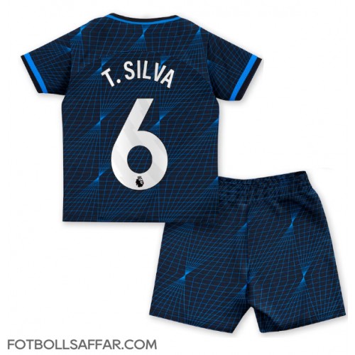 Chelsea Thiago Silva #6 Bortadräkt Barn 2023-24 Kortärmad (+ Korta byxor)